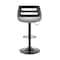Armen Living Karter Adjustable Gray Faux Leather and Black Wood Bar Stool with Black Base LCKTBABLBLGR - alternate 2